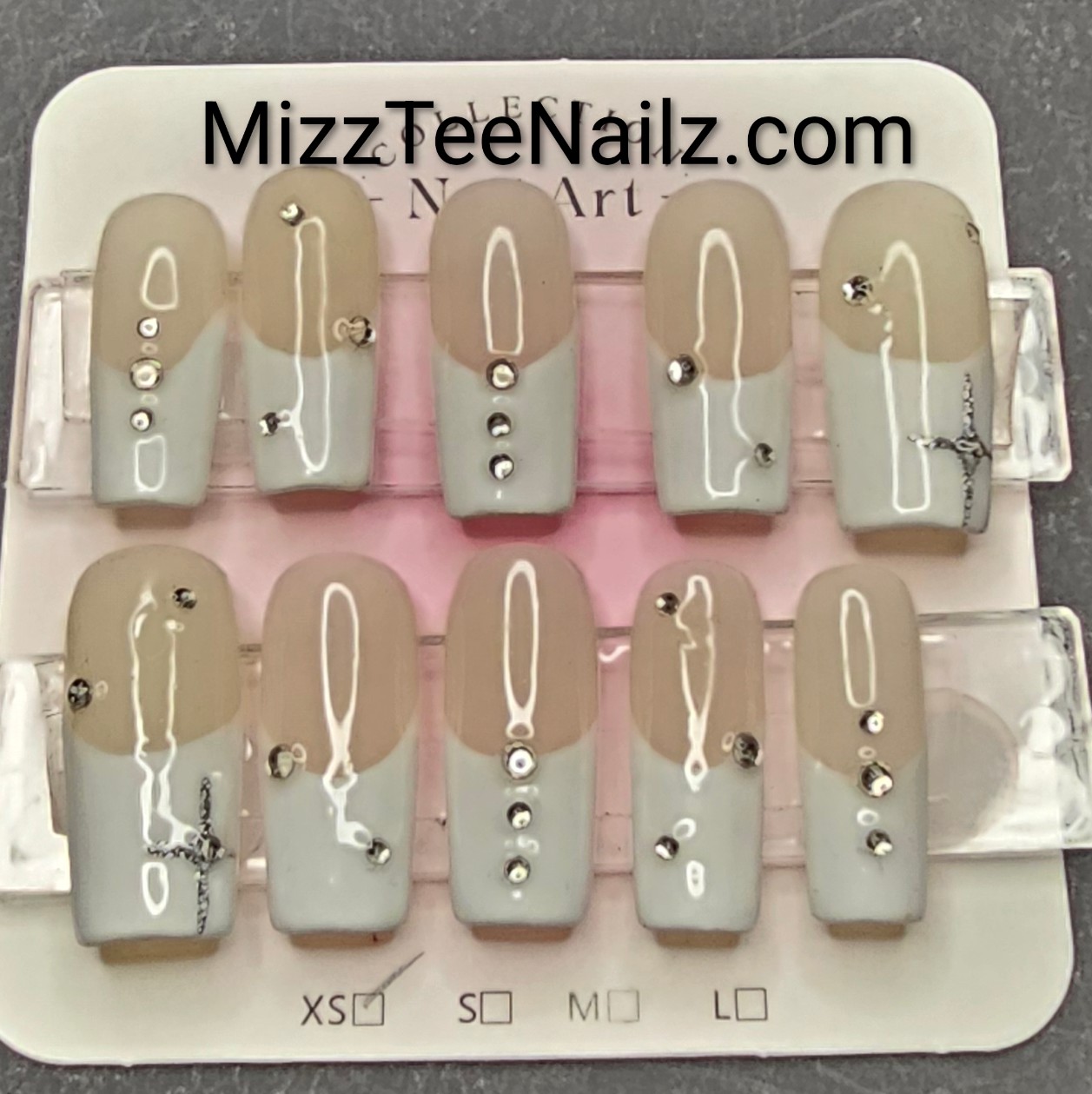 Set 27: White Celestial French Tip Press-On Nails with Rhinestones | Salon Quality - Image 11