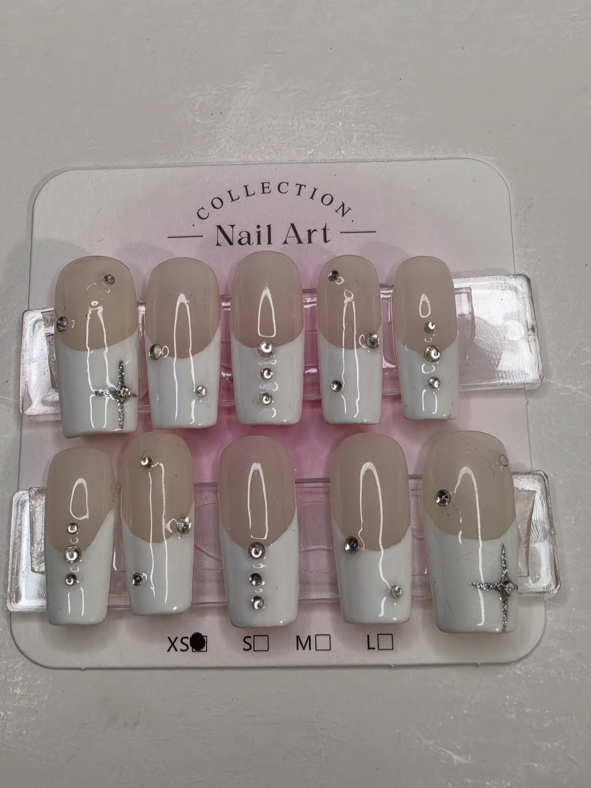 Set 27: White Celestial French Tip Press-On Nails with Rhinestones | Salon Quality - Image 19